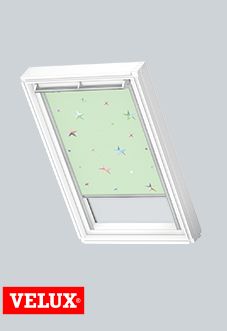 Childrens Roller (Blackout), 4661 Green Stars - VELUX Loft Blind